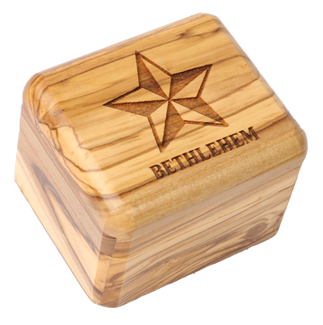 Olive Wood Box_ Laser-engraved Star of Bethlehem