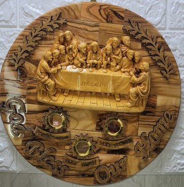 Last Supper Wall Plaques with 3 windows- circle shape