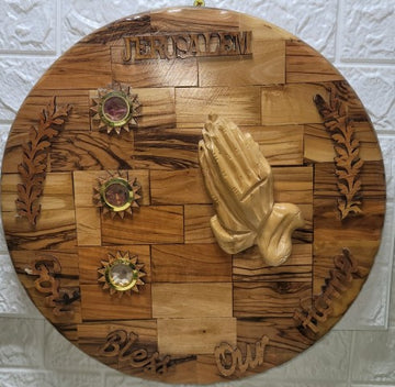 Praying Hands God Bless Our Home Plaque with elements