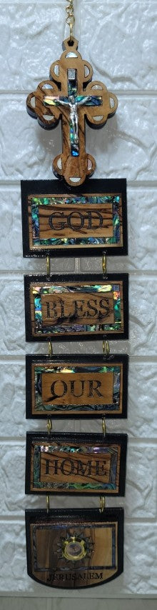 God Bless Our Home wall hanging mother pearl