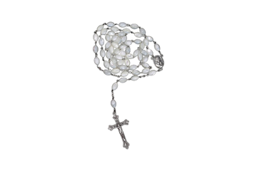 Mother of Pearl Rosary_Jerusalem Soil Centerpiece