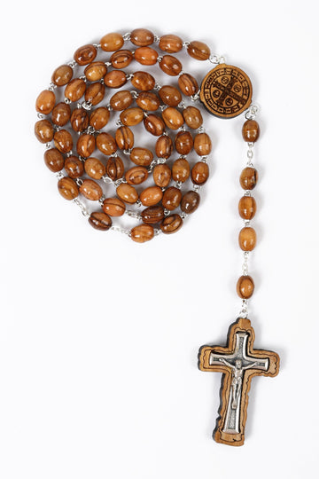 Olive Wood Rosary_ St. Benedict