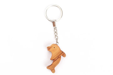 Olive Wood Keychain_ Dolphin