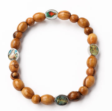 Olive Wood Bracelet_ 4 Saints Icons