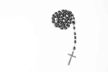 Hematite Rosary_ Jerusalem Soil Centerpiece