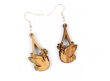Earring_ Teardrop with Dove