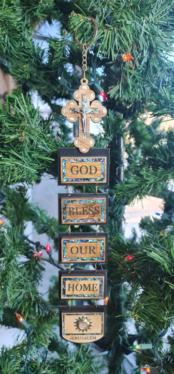 God Bless Our Home wall hanging mother pearl