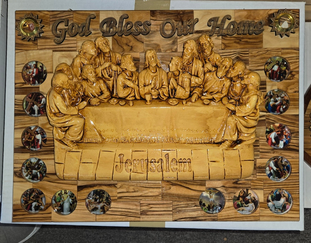 The Last Supper with Our Father Prayer Wall Plaque