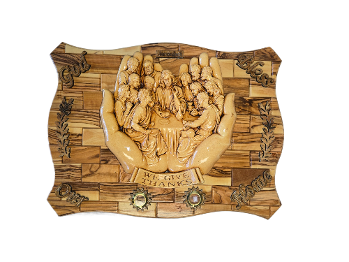 We Give Thanks Last Supper in a hand wall plaque