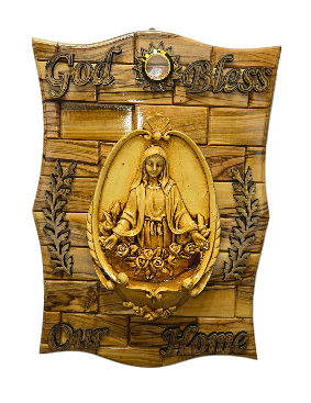Virgin Mary & God Bless Our home Wall Plaque