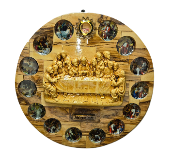 The Last Supper & 14 stations wall plaque- circle shape