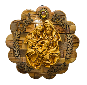 Holy Family Wall Plaque, flower shape