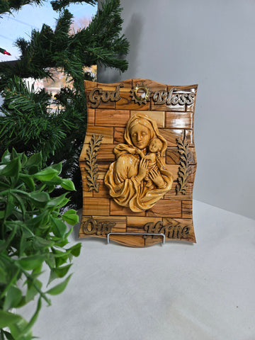 The Holy Family , God Bless Our home wall plaque
