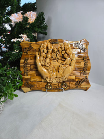 We Give Thanks Last Supper in a hand wall plaque