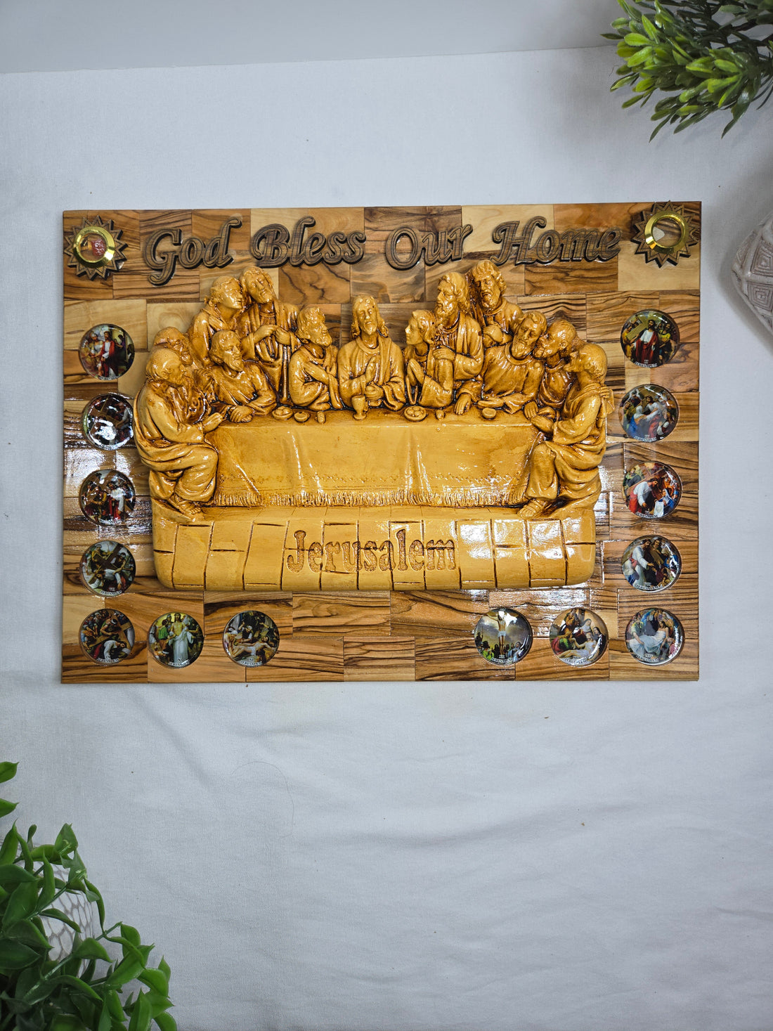 The Last Supper with Our Father Prayer Wall Plaque