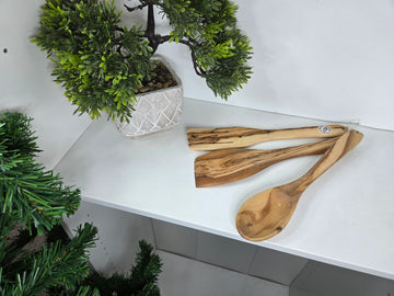 Olive Wood Kitchen Utensils Set A