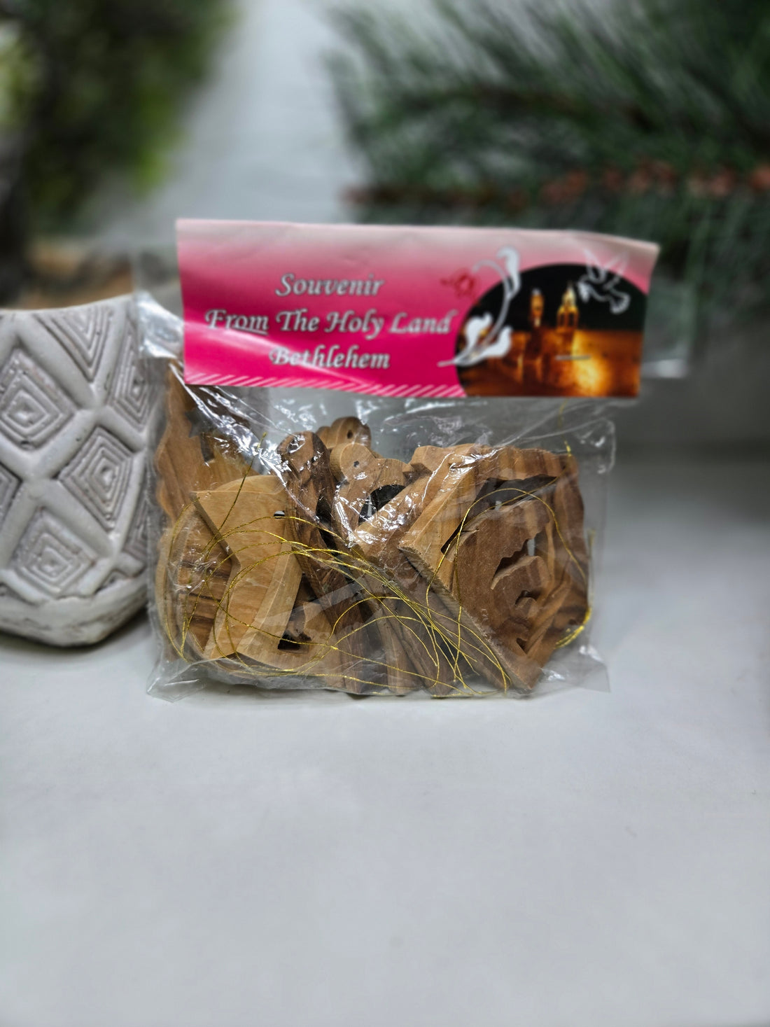 Olive Wood Ornament_ Set of 10 Diverse Ornaments_ Large