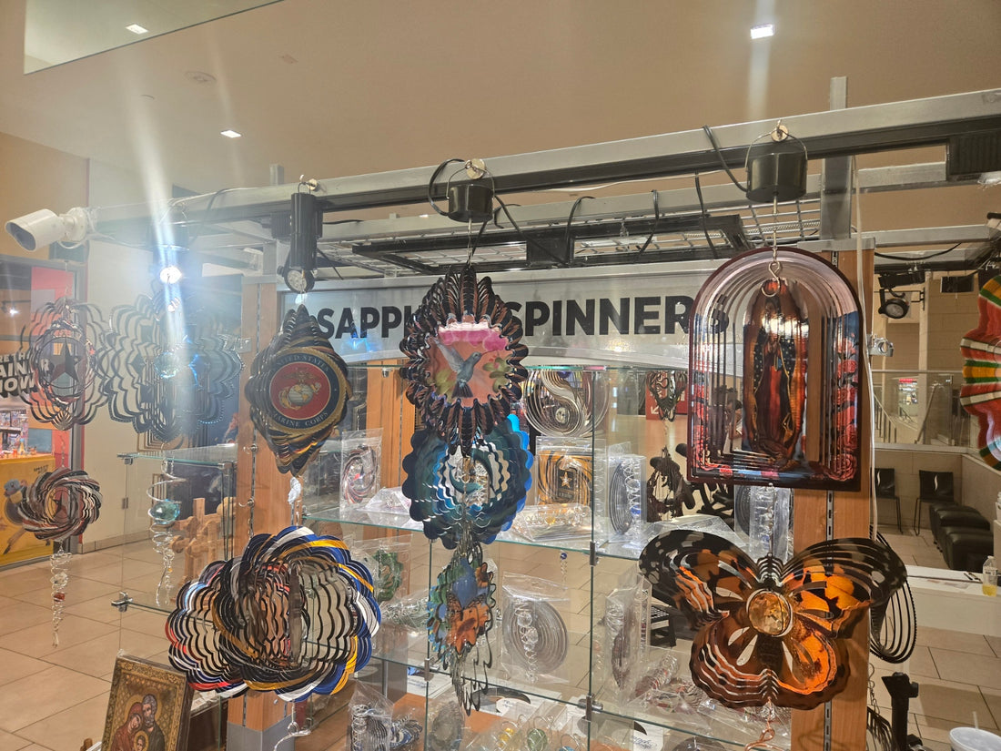 Custom Made Texas Lone Star Sapphire Wind Spinner – Red, White & Blue Patriotic Metal Hanging Décor