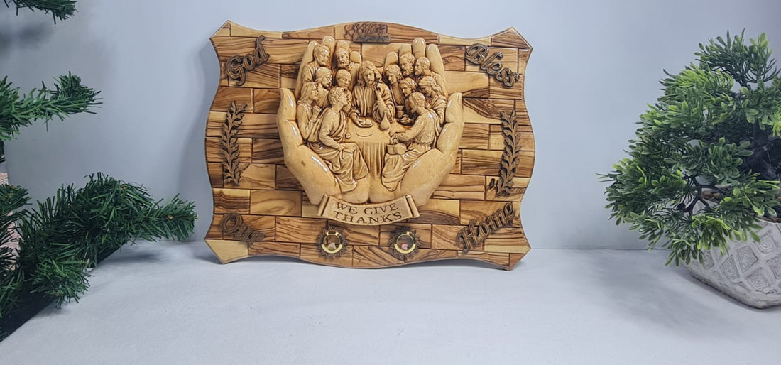 We Give Thanks Last Supper in a hand wall plaque