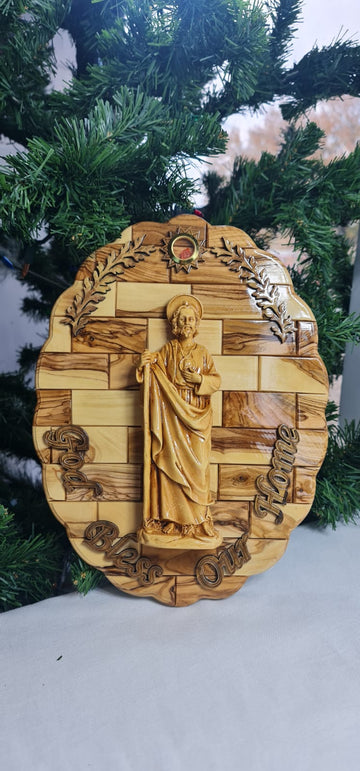 Dios Bendiga Este Hogar olive wood wall plaque