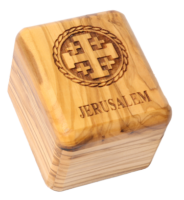 Olive Wood Box_ Laser-engraved Jerusalem Cross