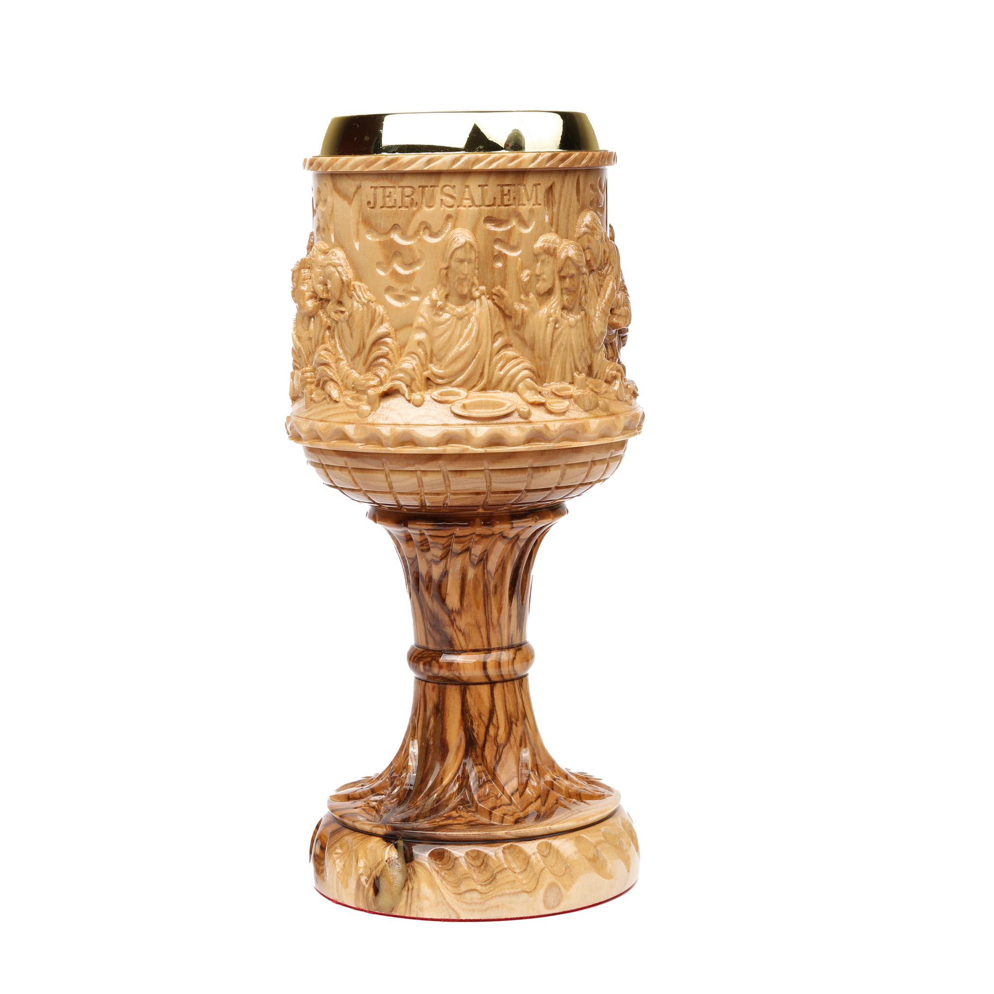 Olive Wood Chalice Cup_Sculpted Last Supper