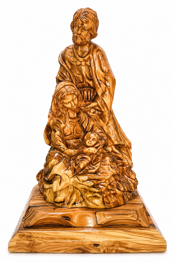 Holy Family with Infant Jesus – Olive Wood Statue