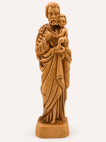 St. Joseph with Child Jesus – Olive Wood Statue