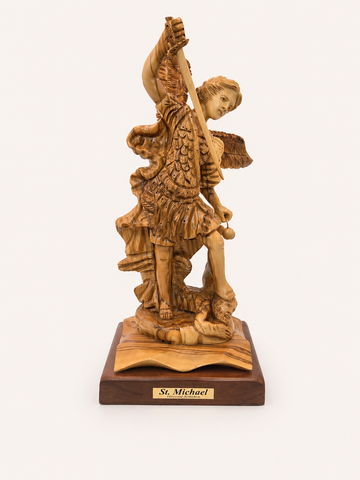 St. Michael Archangel – Olive Wood Statue