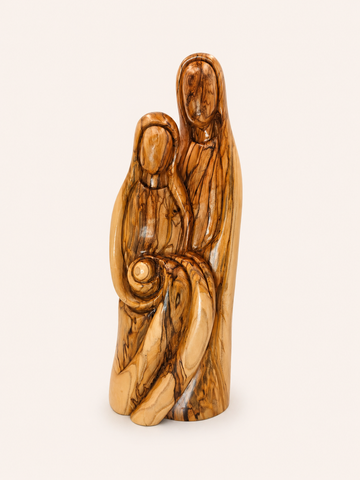 Abstract Holy Family – Olive Wood Hand-Carved Statue