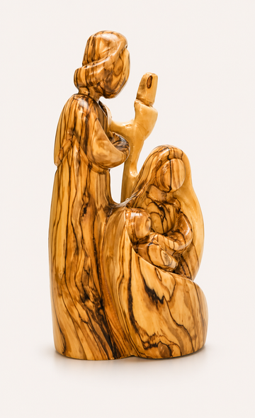 Guiding Presence – Olive Wood Nativity with Shepherd Staff