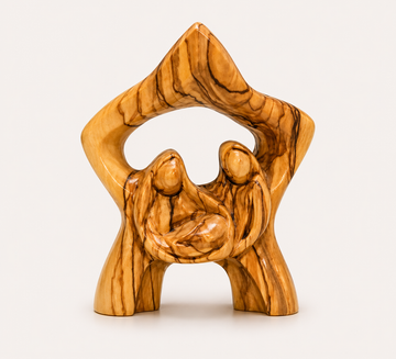 Star of Hope – Abstract Olive Wood Nativity Sculpture