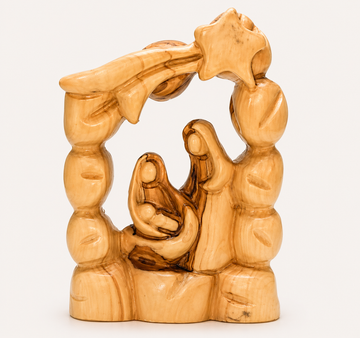 Guiding Star Shelter – Olive Wood Nativity Sculpture