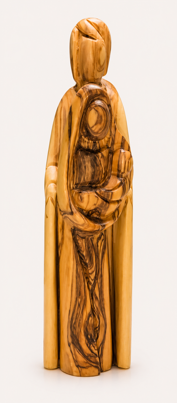 Unity Pair – Olive Wood Holy Family 2-Piece Sculpture Set