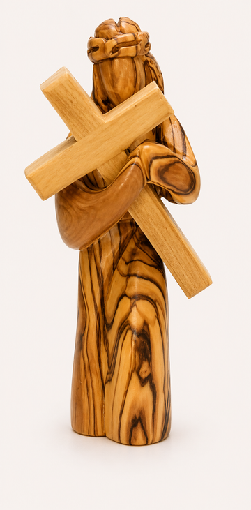 Christ Carrying the Cross – Olive Wood Statue