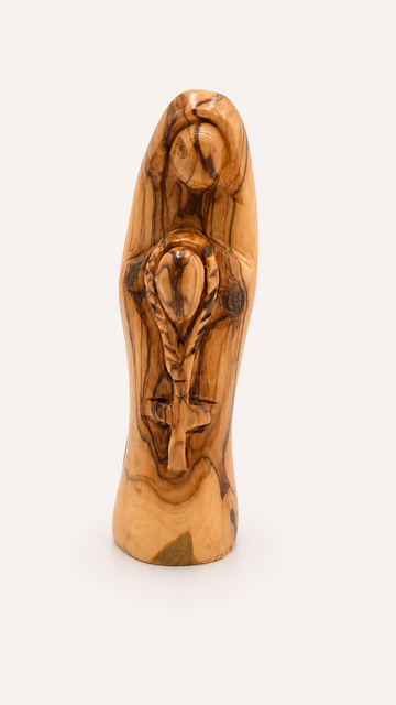 Rosary Devotion – Olive Wood Madonna with Carved Rosary