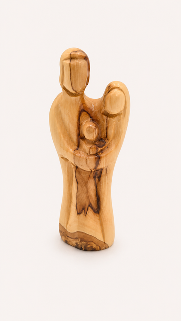 Simple Unity – Minimalist Olive Wood Holy Family Sculpture