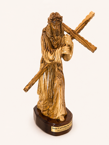 Way of the Cross Jesus Statue – Hand-Carved Olive Wood