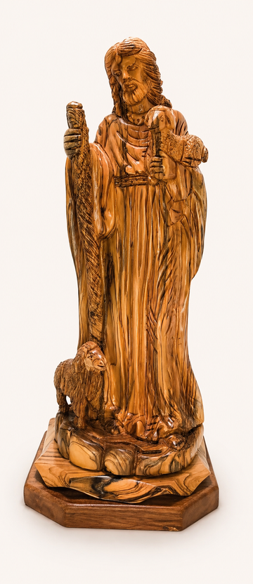 The Good Shepherd – Olive Wood Statue