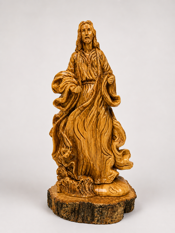 Risen Christ Statue – Hand-Carved Olive Wood Sculpture