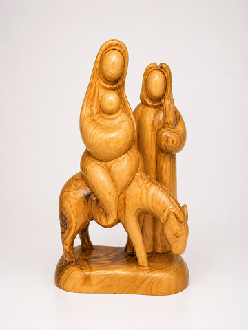Holy Family Nativity in Shelter – Olive Wood Hand-Carved Sculpture
