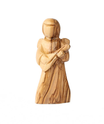 Abstract Angel Musician – Hand-Carved Olive Wood Figurine