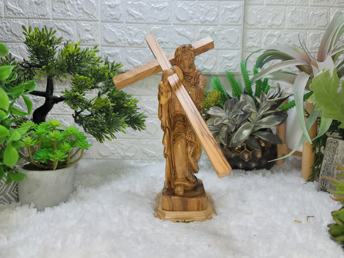 Jesus Christ Carrying The Cross Olive wood M