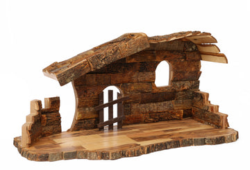 Olive Wood Nativity Scene_ Gated Stable Only