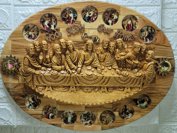 The Last Supper Oval Shape with 14 stations Wall Plaque