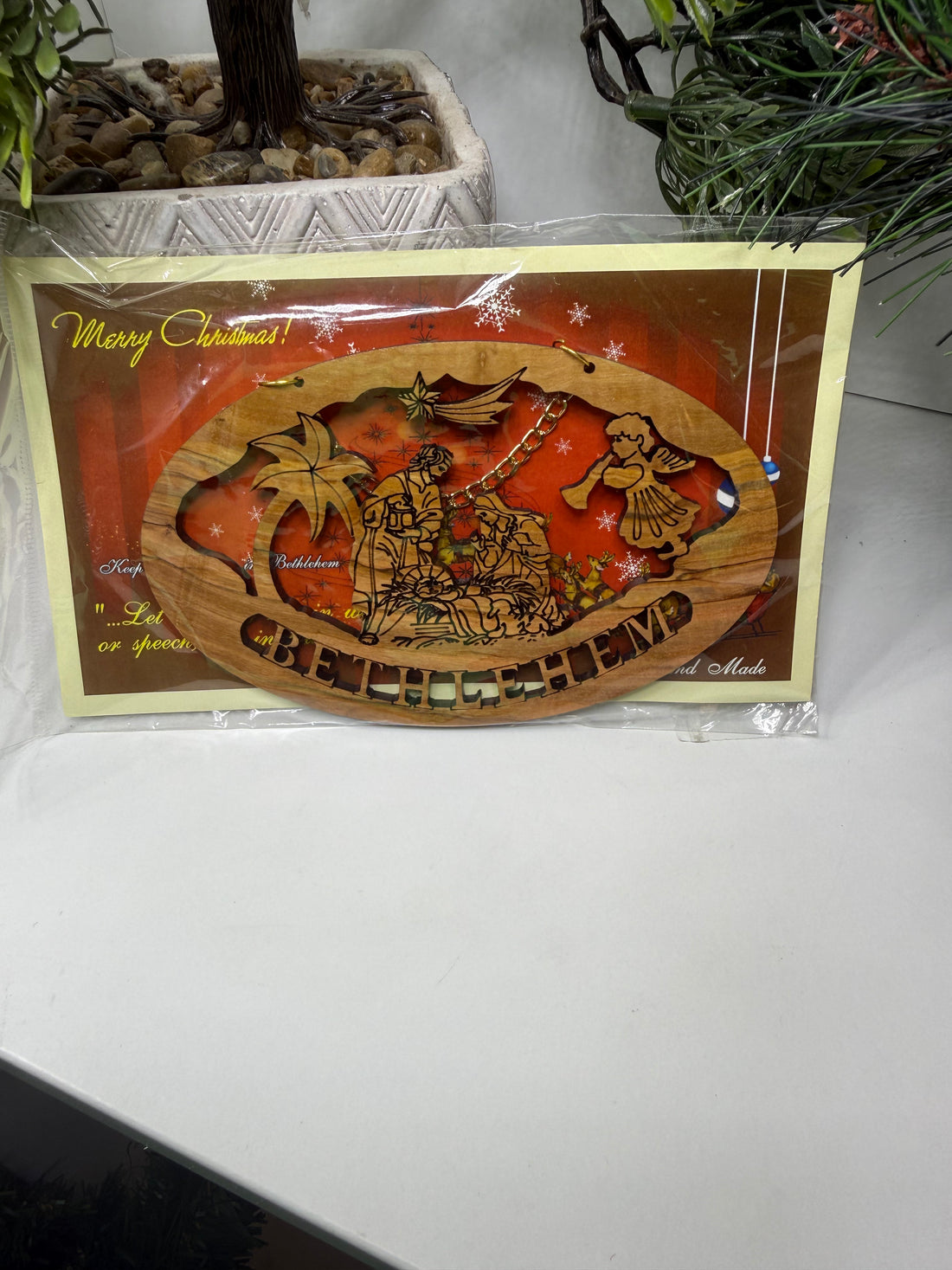 Olive Wood Ornament_ Nativity Scene Plaque