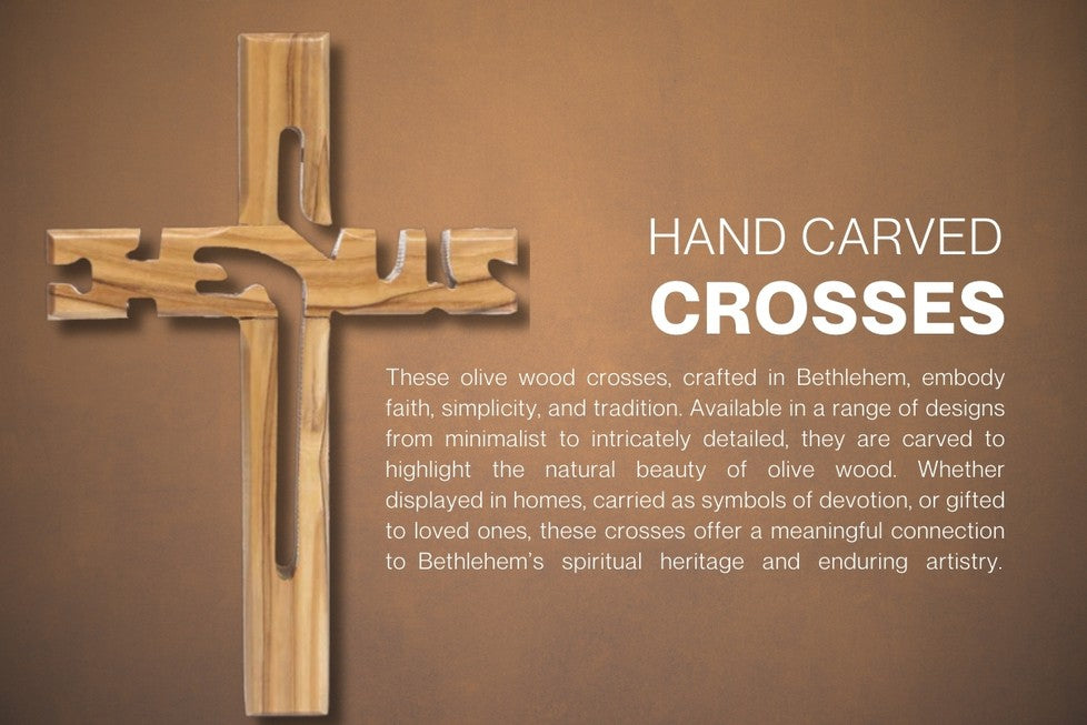Olive Wood Cross_ Jesus Cut Out Wall Item