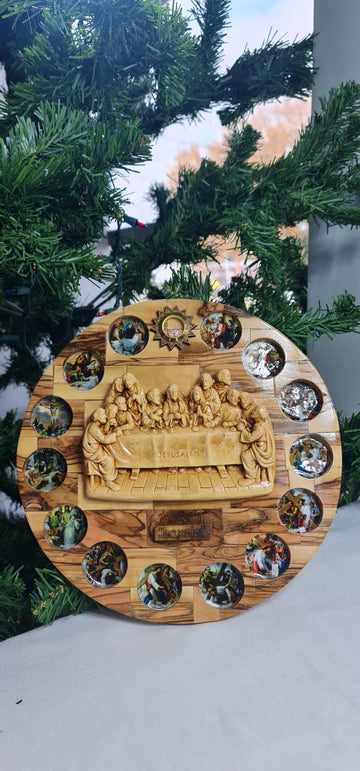 The Last Supper & 14 stations wall plaque- circle shape