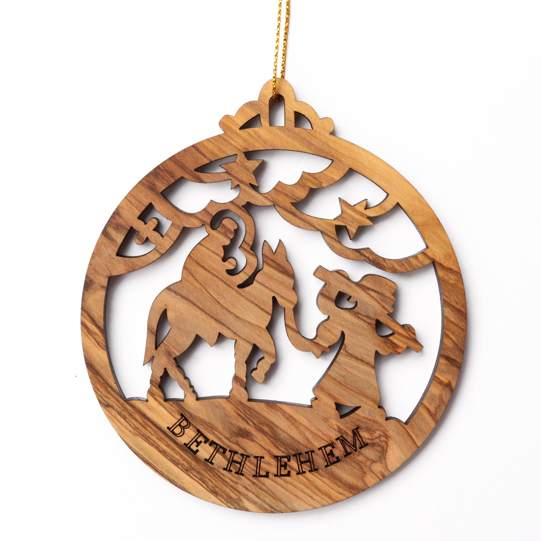 Olive Wood Ornament_ Flight to Egypt