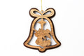 Olive Wood Ornament_ Double Layered Bell with Angel